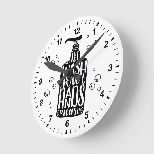 Was uw handen alstublieft ronde klok (Hoek)