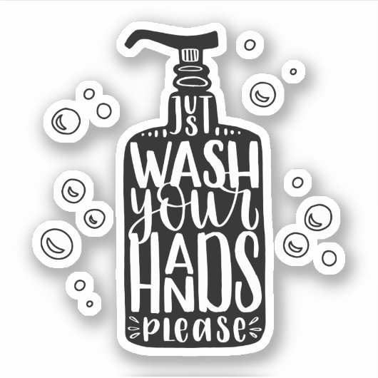 Was uw handen alstublieft sticker (Voorkant)