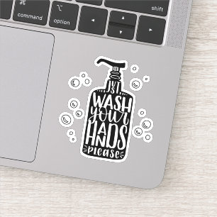Was uw handen alstublieft sticker