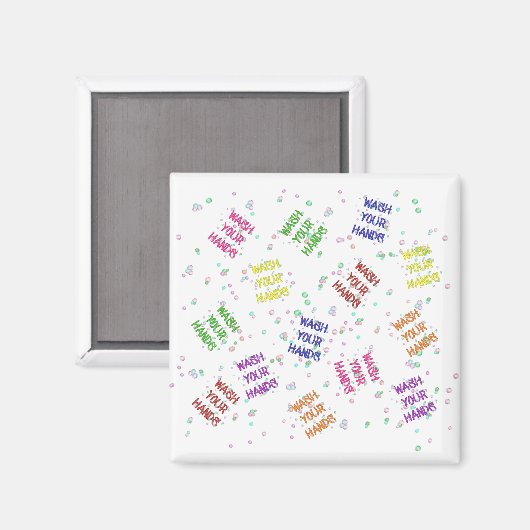 Was uw handen bubbels in een meerkleurig patroon magneet (Voorkant / Achterkant)