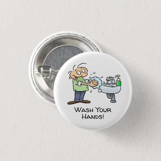 Was uw handen Cartoon Ronde Button 3,2 Cm (Voorkant /achterkant)