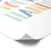 Was uw handen Colorful Kinder Bathroom Poster (Hoek)