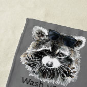 Was uw handen Fun Raccoon Animal Quote Art Strandlaken (In situ)