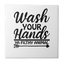 Was uw handen Funny Sign