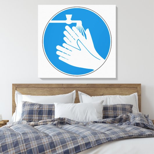 Was uw handen (gezondheid en veiligheid) (hygiëne) canvas afdruk (Insitu (Slaapkamer))