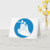 Was uw handen (gezondheid en veiligheid) (hygiëne) kaart (Gele Bloem)