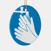 Was uw handen (gezondheid en veiligheid) (hygiëne) keramisch ornament (Rechts)