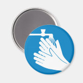 Was uw handen (gezondheid en veiligheid) (hygiëne) magneet (Voorkant / Achterkant)