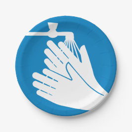 Was uw handen (gezondheid en veiligheid) (hygiëne) papieren bordje