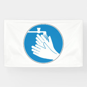 Was uw handen (gezondheid en veiligheid) (hygiëne) spandoek
