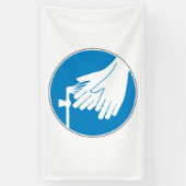 Was uw handen (gezondheid en veiligheid) (hygiëne) spandoek (Verticaal)