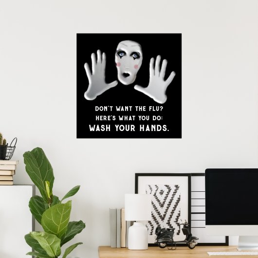 Was uw handen Griepseizoen Poster (Thuiskantoor)