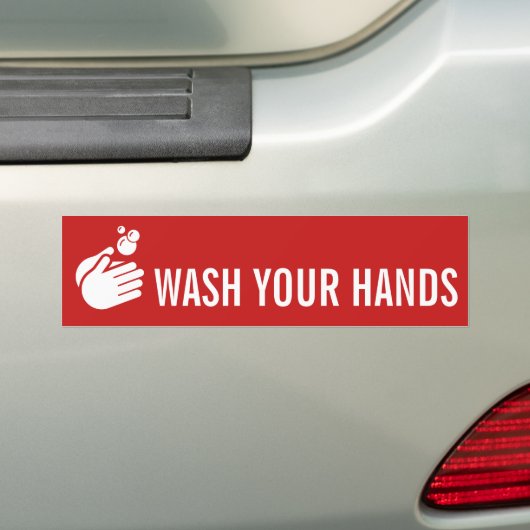 Was uw handen - Handwas het Coronavirus en griep Bumpersticker (Op auto)