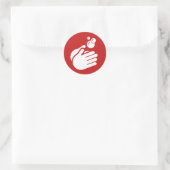 Was uw handen - Handwas het Coronavirus en griep Ronde Sticker (Tas)