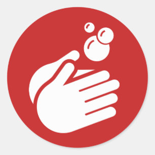 Was uw handen - Handwas het Coronavirus en griep Ronde Sticker