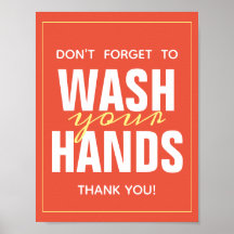 Was uw handen helder Oranje typografie