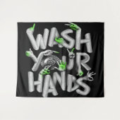 Was uw handen Hygiene Germs Wandkleed (Voorkant (horizontaal))