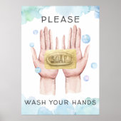 Was uw handen | Illustratie Waterverf Poster (Voorkant)