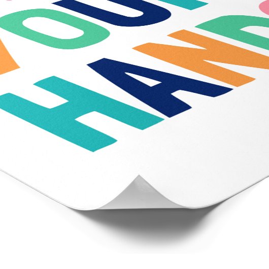 Was uw handen, Kinder badkamerdek Poster (Hoek)