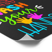 Was uw handen kleurrijke moderne Typografie Poster (Hoek)