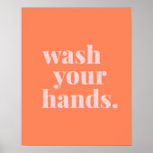 Was uw handen kleurrijke tekst - Bathroom Kitchen Poster (Voorkant)