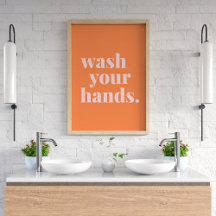 Was uw handen kleurrijke tekst - Bathroom Kitchen