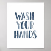Was uw handen marineblauw Kinder Poster (Voorkant)