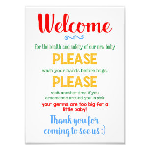 Was uw handen medisch breekbaar Nieuw babybord Foto Afdruk