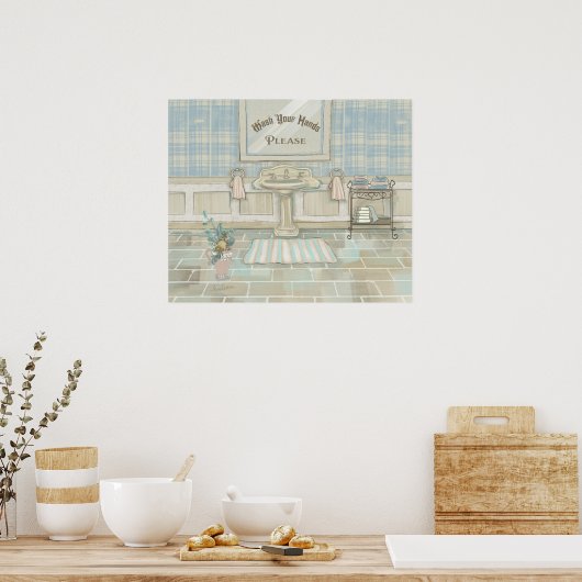 Was uw handen  met de gootsteen poster (Keuken)