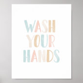 Was uw handen Neutrale Kinder Bathroom Poster (Voorkant)