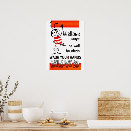 Was uw handen poster (Keuken)
