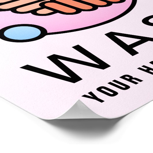 Was uw handen regelmatig viruspictogram poster (Hoek)