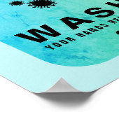 Was uw handen regelmatig viruspictogram poster (Hoek)