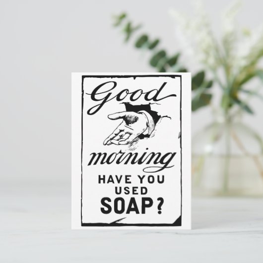 was uw handen - retro hygiëne en briefkaart (Staand voorkant)