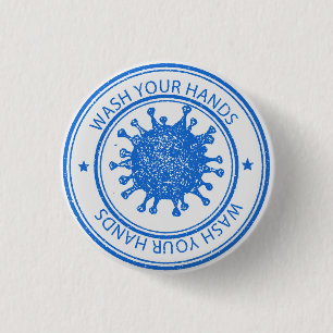 Was uw handen ronde button 3,2 cm