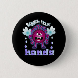 Was uw handen ronde button 5,7 cm