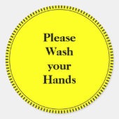 Was uw handen ronde sticker (Voorkant)