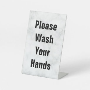 Was uw handen Teken voor Badkamer Teller Reclamebord Met Voetstuk