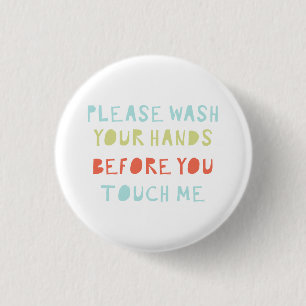 Was uw handen vrij van sociale vervormingskiemen ronde button 3,2 cm