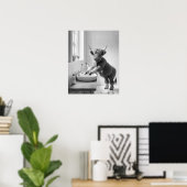 Was uw handen wassen Highland Koe badkamer Poster (Thuiskantoor)