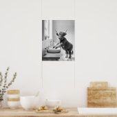 Was uw handen wassen Highland Koe badkamer Poster (Keuken)