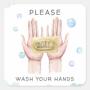 Was uw handen   Waterverf Illustratie Sticker