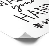 Was uw handen zwart poster (Hoek)