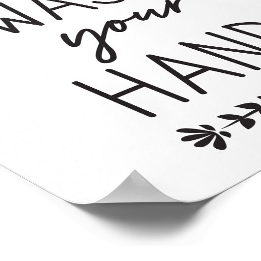 Was uw handen zwart poster (Hoek)