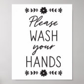 Was uw handen zwart poster (Voorkant)