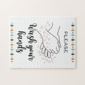 Was uw handpalmkalligrafie legpuzzel (Horizontaal)