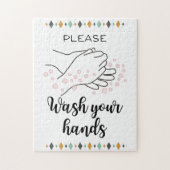 Was uw handpalmkalligrafie legpuzzel (Verticaal)