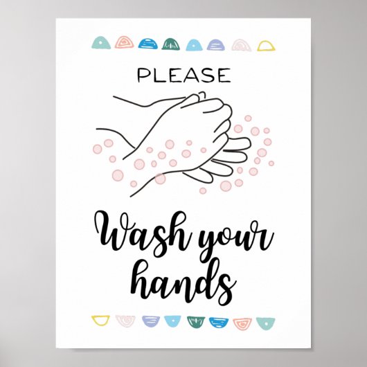Was uw handpalmkalligrafie poster (Voorkant)