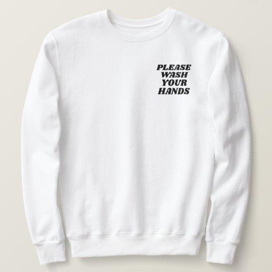 Was uw handzakplaatsing alstublieft trui (Design voorkant)