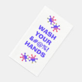 Was uw kleding &#%! Hands Funny Germ Waarschuwing Servet (Hoek)